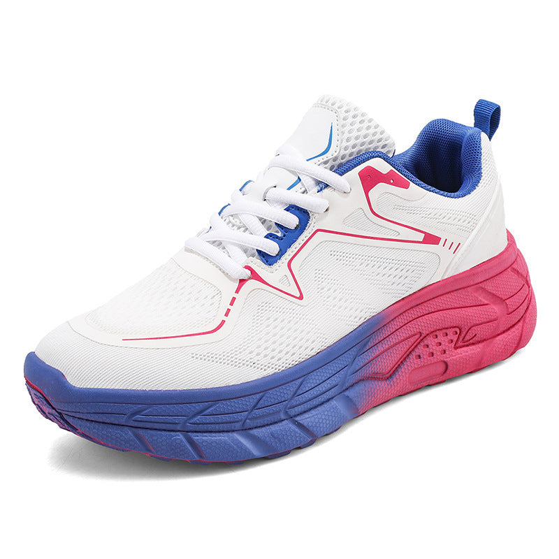 Chunky meshtrainers voor dames, met vetersluiting en sculpturale zolen – Sportieve lage sneakers voor alledaagse, informele outfits