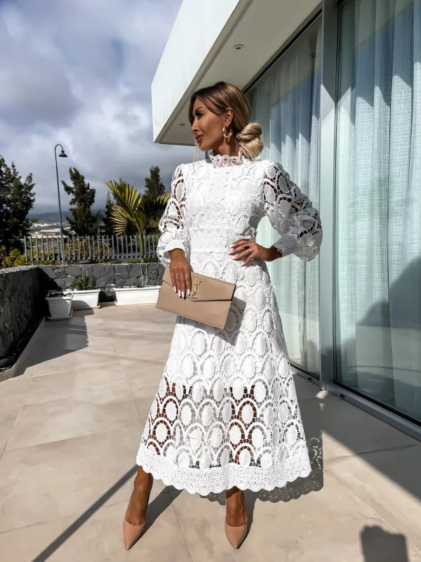 Women’s Long-Sleeve Evening Dress – Elegant Summer Wedding Guest Style