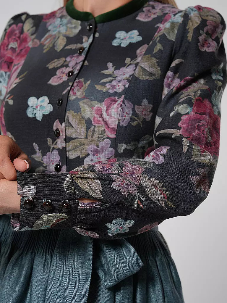 Dirndl-kjole med print til kvinder – langærmet forklædestil til Oktoberfest