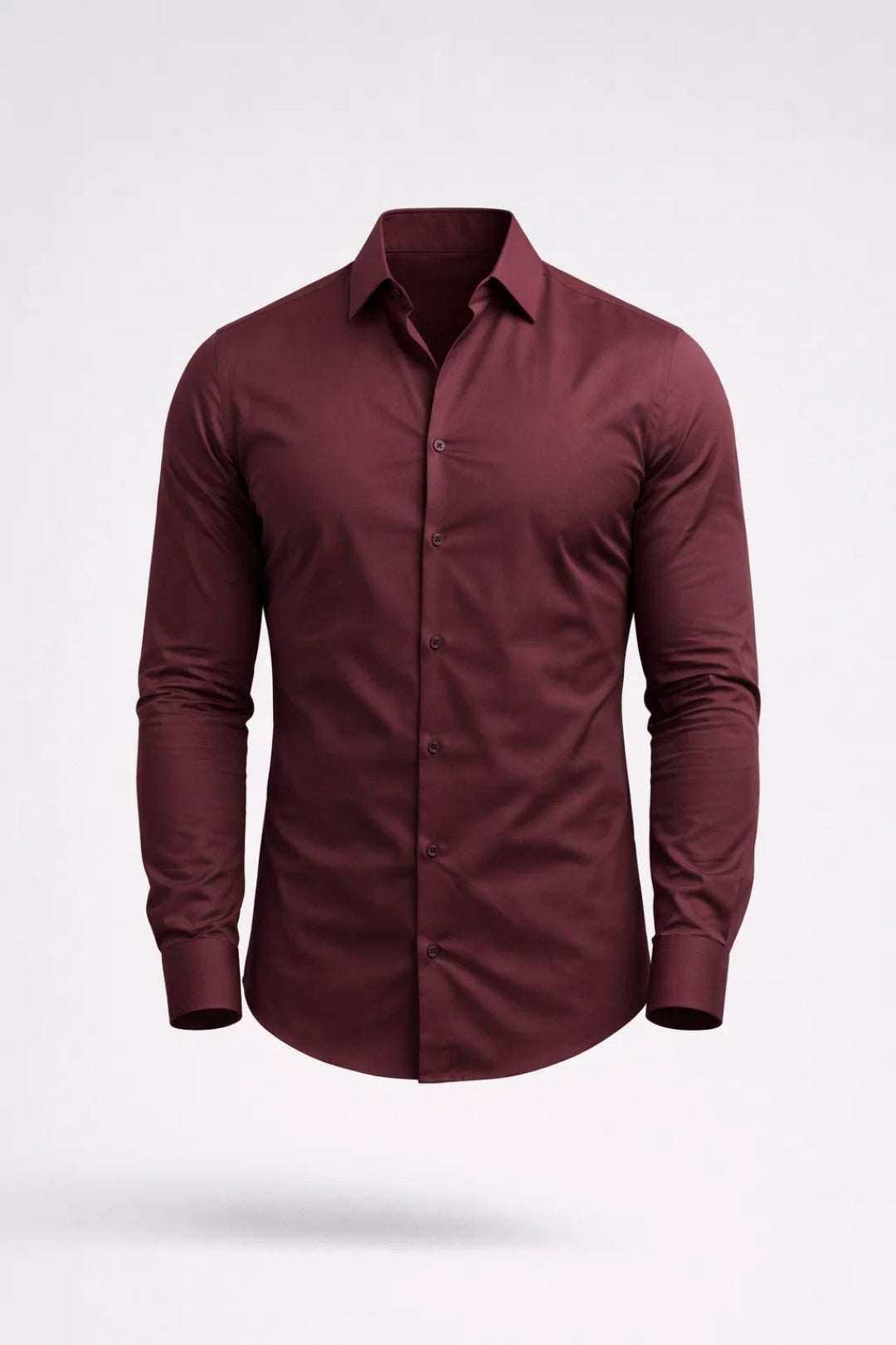 Men’s Muscle Fit Shirt Smooth Long Sleeve Smart Top
