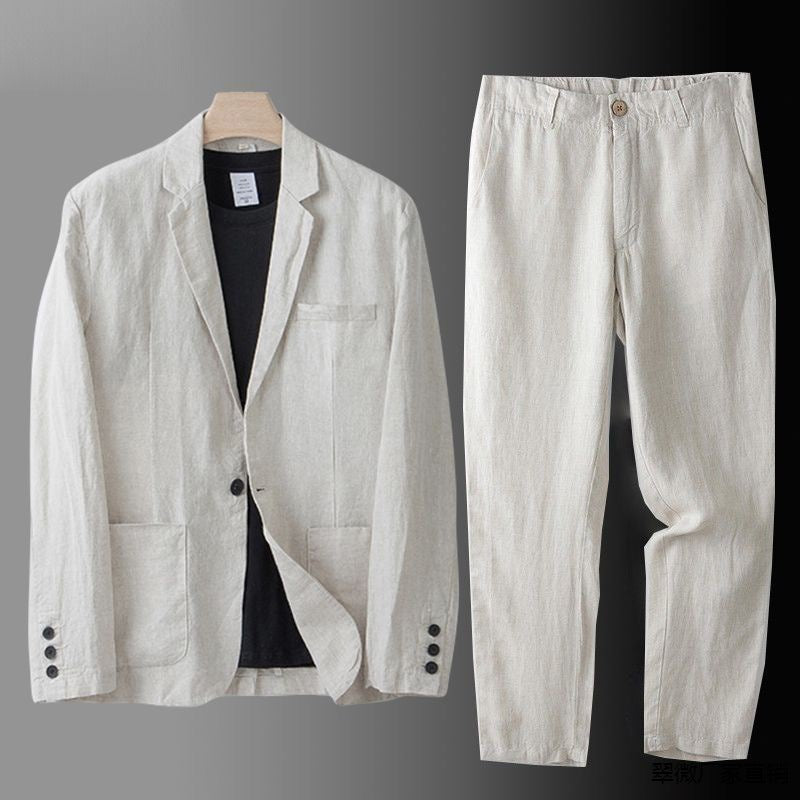 Completo da uomo a due pezzi con blazer e pantaloni testurizzati