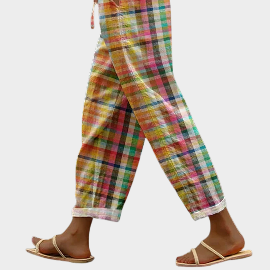 Women’s Printed Tapered Trousers – Relaxed Drawstring Summer Style for Everyday Wear