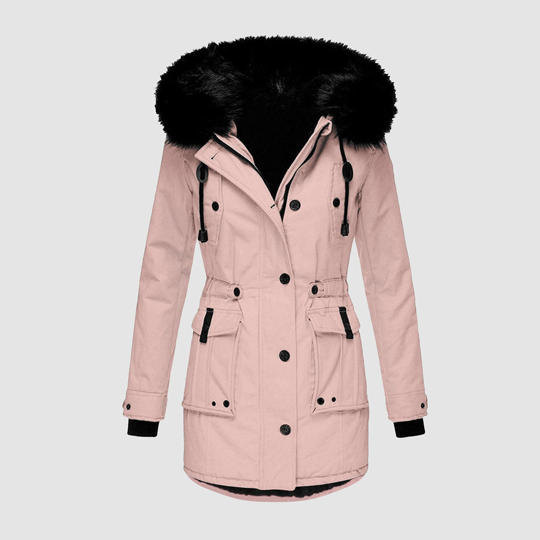 Women’s Waterproof Faux-Fur Hooded Winter Parka – Windproof Thermal Longline Layer for Everyday Cold-Weather Wear