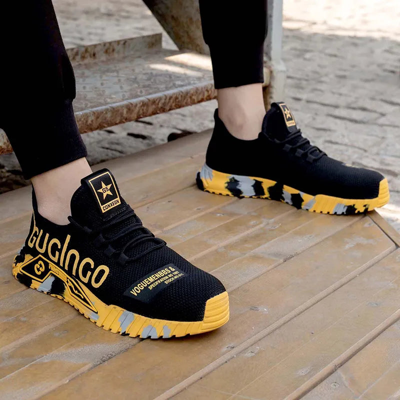 Scarpe da lavoro leggere protettive da uomo con stampa