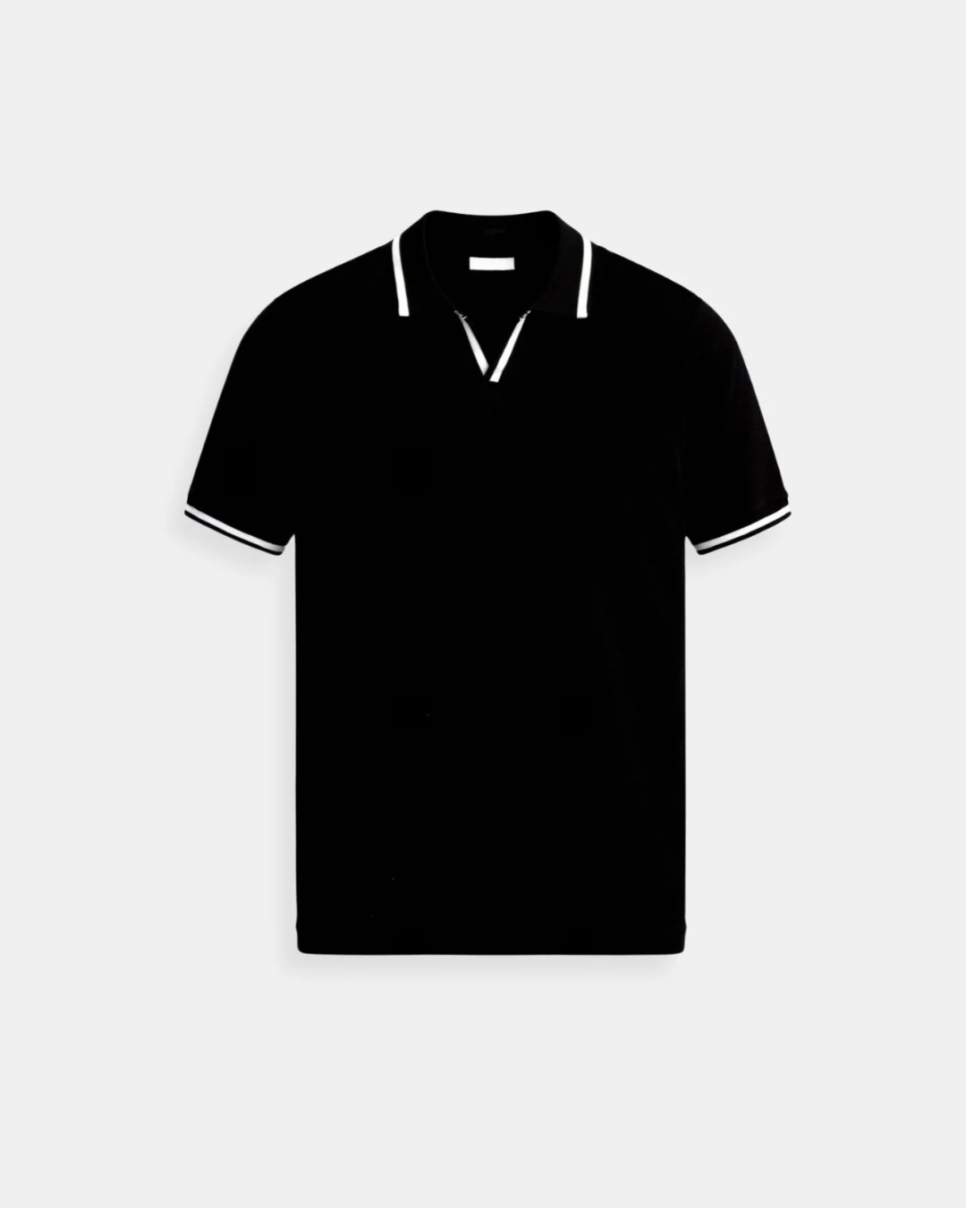 Polo da uomo con colletto a contrasto, maniche corte, leggera, traspirante, elegante, smart casual, vestibilità moderna