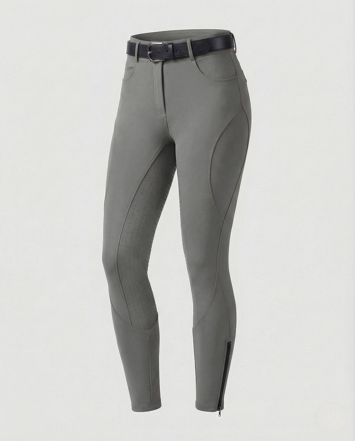 Pantalones de equitación de mujer de cintura alta con paneles antideslizantes – Pantalones ecuestres ajustados con trabillas
