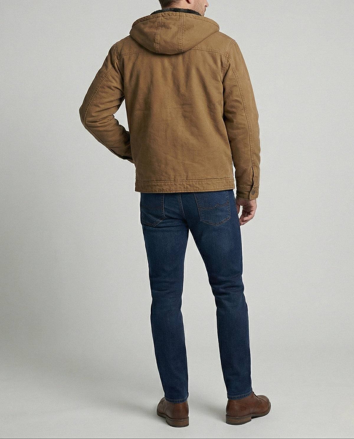 Veste à capuche doublée en polaire pour homme, à fermeture zippée - Vêtement d'extérieur décontracté à coupe classique pour l'automne et l'hiver