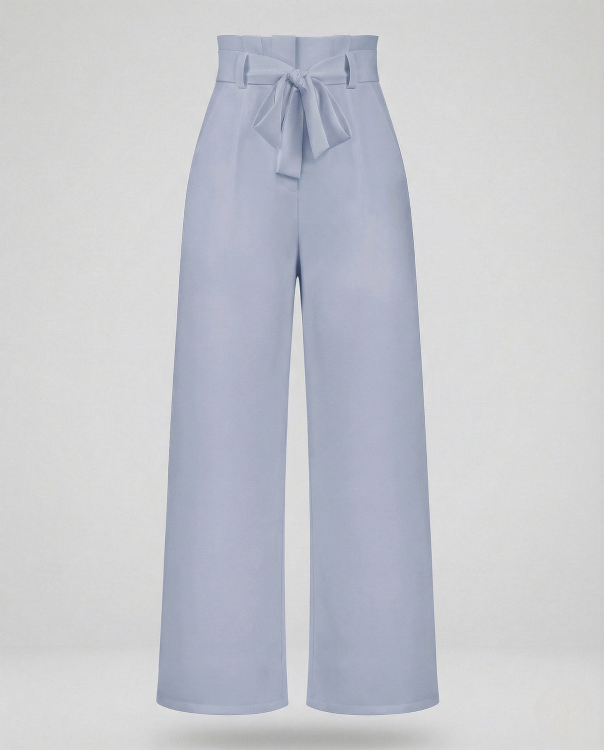 Pantaloni a gamba larga a vita alta da donna con vita arricciata e cintura da annodare – Stile adatto dall’ufficio alla sera