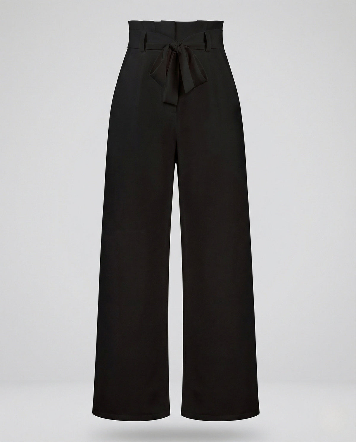Pantaloni a gamba larga a vita alta da donna con vita arricciata e cintura da annodare – Stile adatto dall’ufficio alla sera