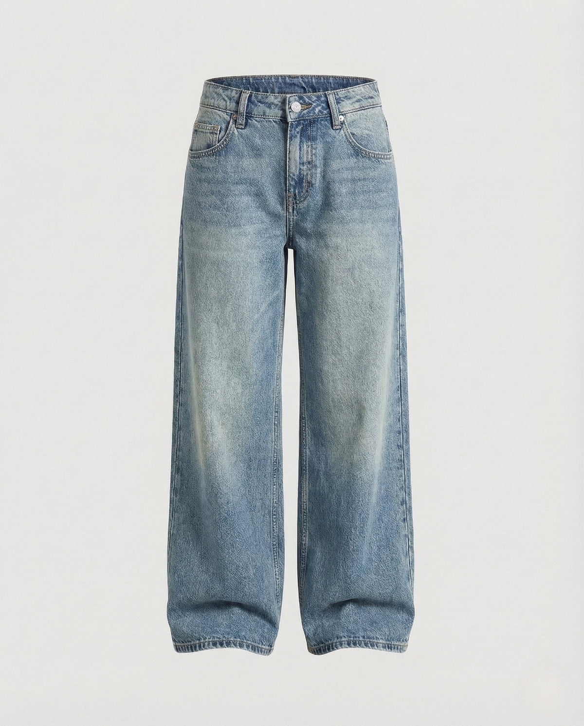 Dámské džíny se širokými nohavicemi, zvýrazněným pasem a kontrastním prošíváním – dlouhý denim pro každodenní nošení