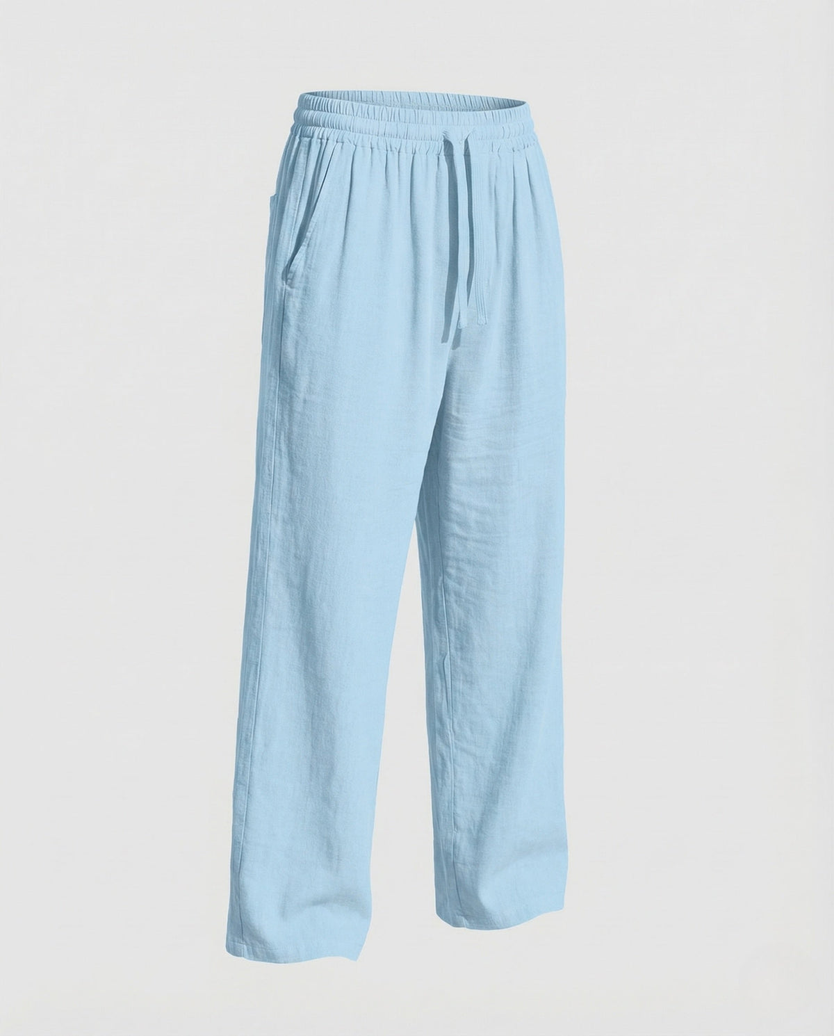 Pantaloni da uomo dal taglio comodo in misto lino con vita con coulisse – Leggeri, ideali per le vacanze estive
