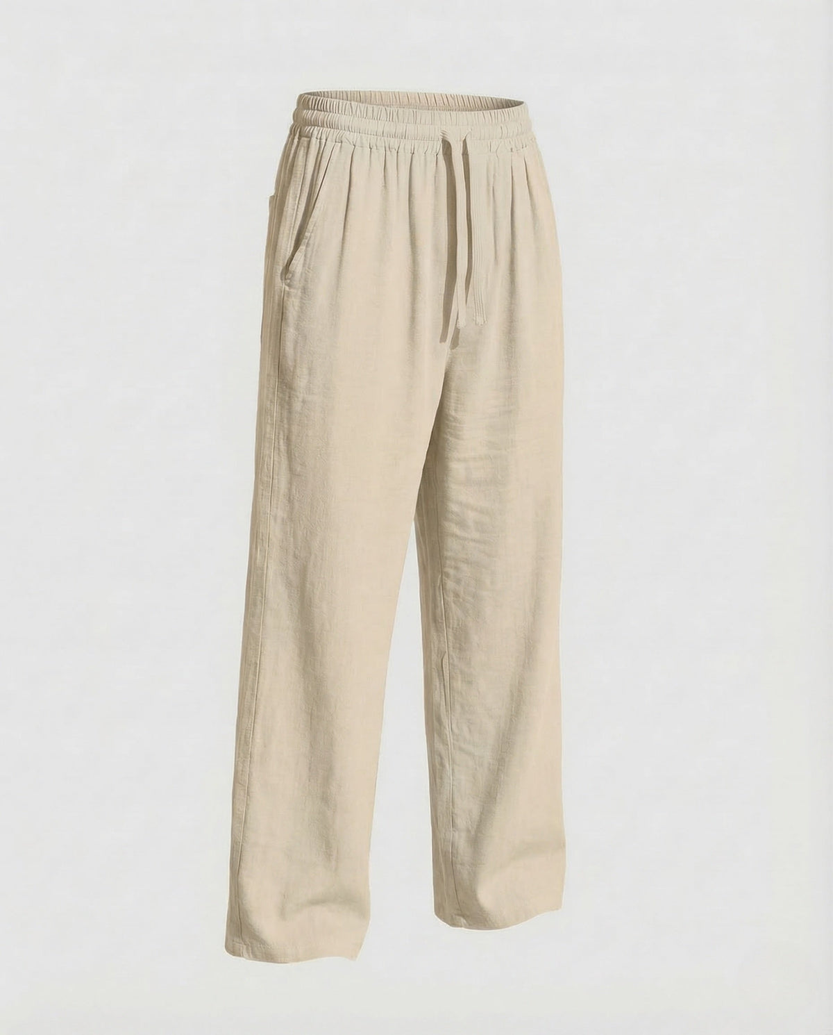 Pantaloni da uomo dal taglio comodo in misto lino con vita con coulisse – Leggeri, ideali per le vacanze estive