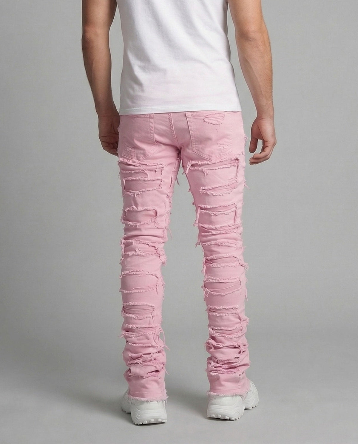 Jeans skinny da uomo effetto vissuto con dettagli sfrangiati – Denim arricciato per uno stile streetwear casual