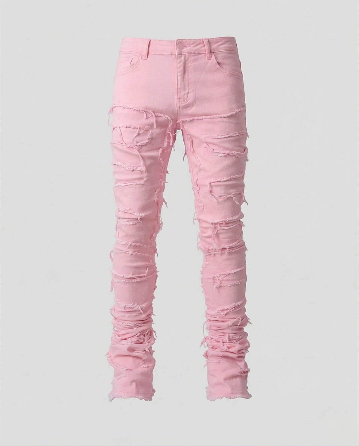 Jeans skinny da uomo effetto vissuto con dettagli sfrangiati – Denim arricciato per uno stile streetwear casual