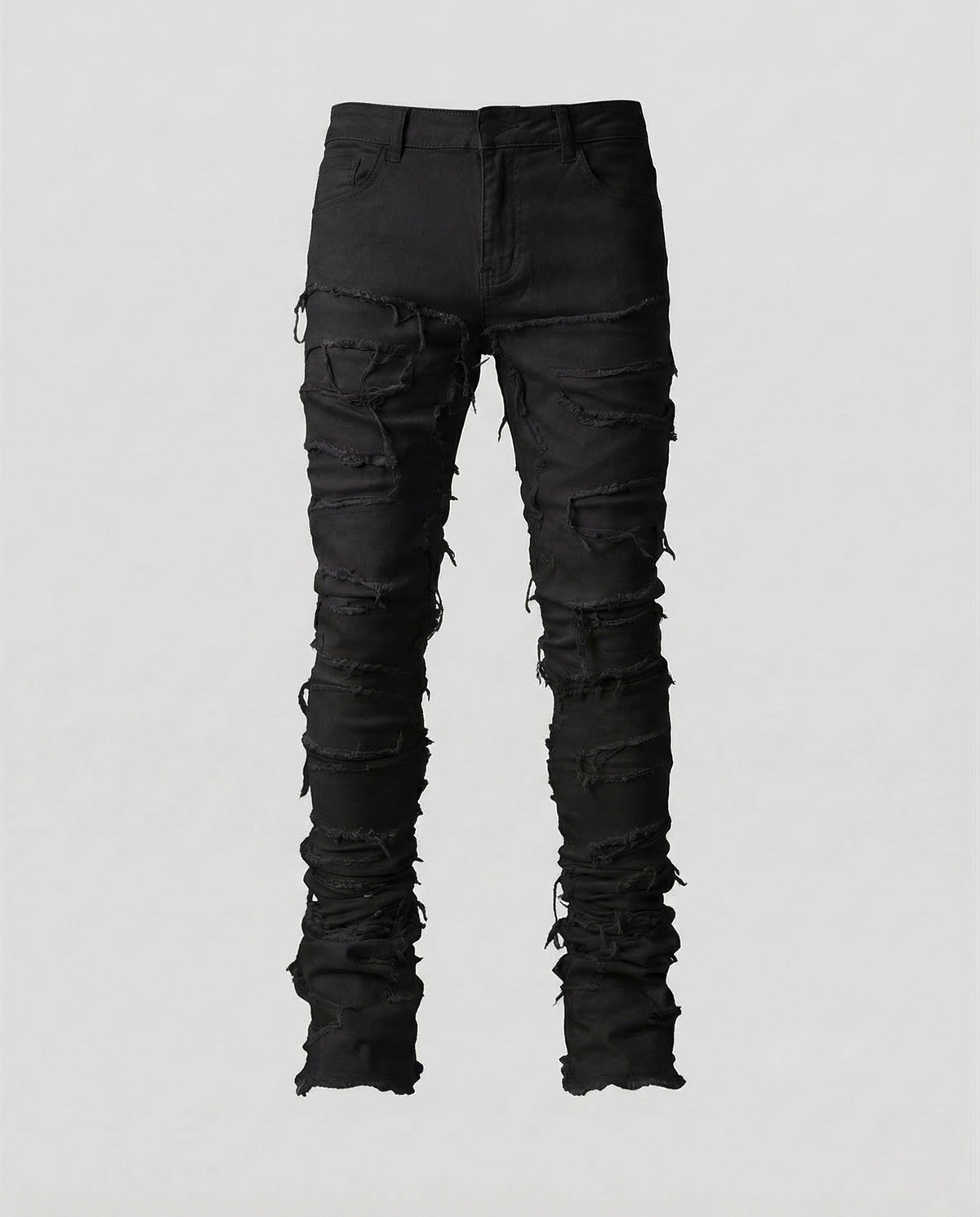 Jeans skinny da uomo effetto vissuto con dettagli sfrangiati – Denim arricciato per uno stile streetwear casual