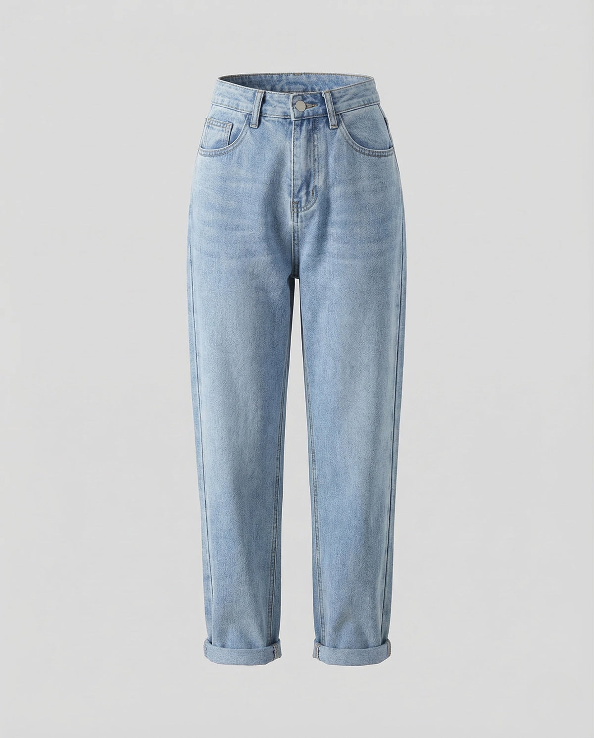 Jeans mom da donna dal taglio comodo con orli risvoltati – Denim a vita alta e gamba affusolata da indossare ogni giorno