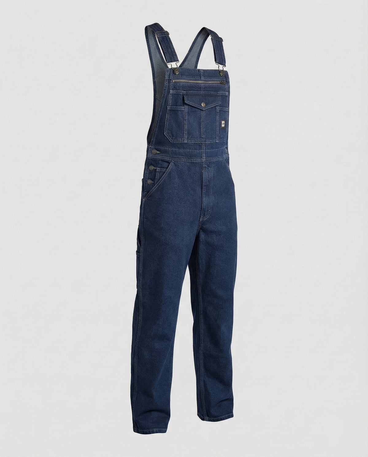 Peto vaquero de corte holgado para hombre con tirantes ajustables - peto largo con bolsillos utilitarios para ropa de trabajo informal