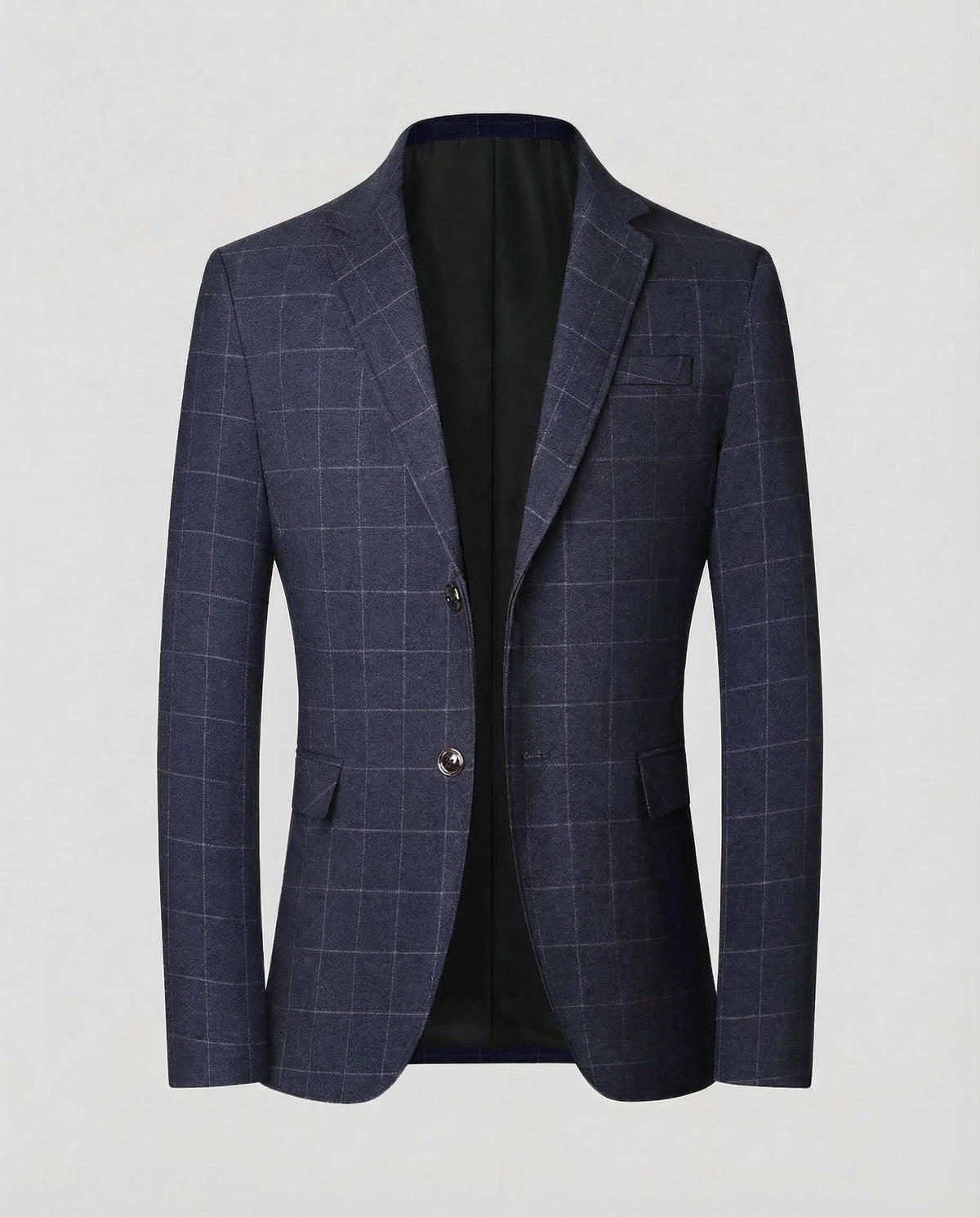 Blazer entallado para hombre con estampado de cuadros ventana y solapas de muesca - chaqueta casual elegante para ocasiones de negocios y formales
