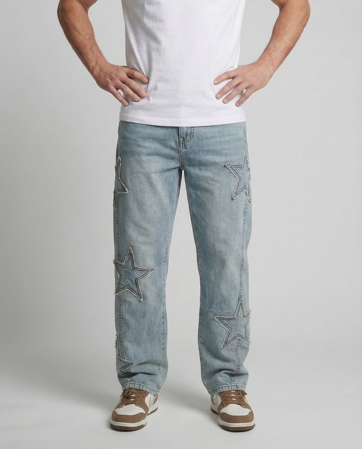 Jean large pour homme à l’aspect délavé et à la coupe décontractée - Denim ample pleine longueur pour un style streetwear et les tenues du week-end