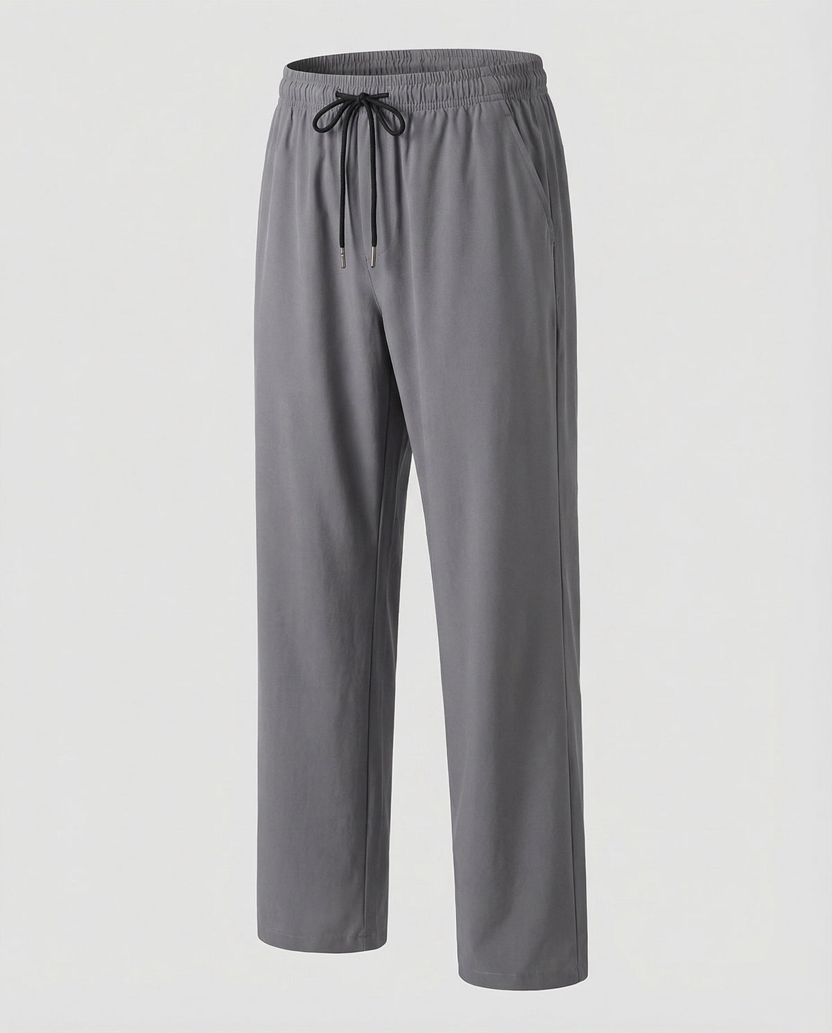 Pantalon droit pour homme avec cordon de serrage, taille élastique et poches latérales - Style décontracté pour les voyages et le quotidien