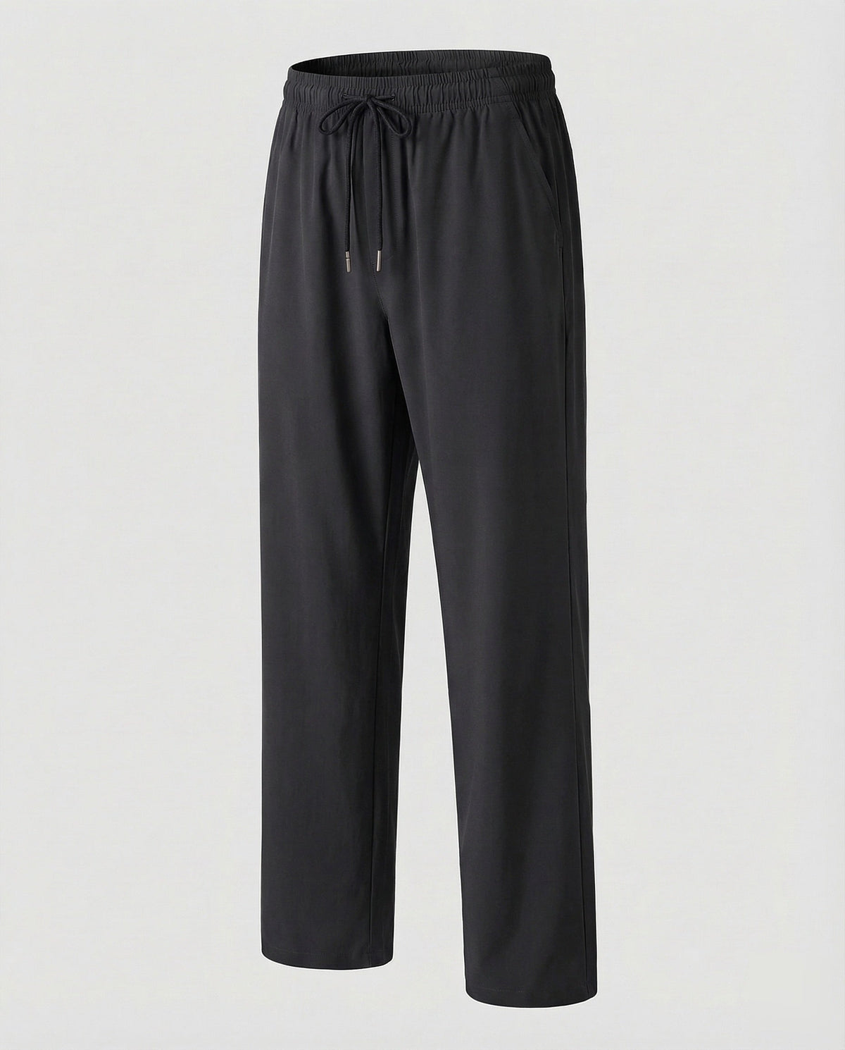 Pantalon droit pour homme avec cordon de serrage, taille élastique et poches latérales - Style décontracté pour les voyages et le quotidien