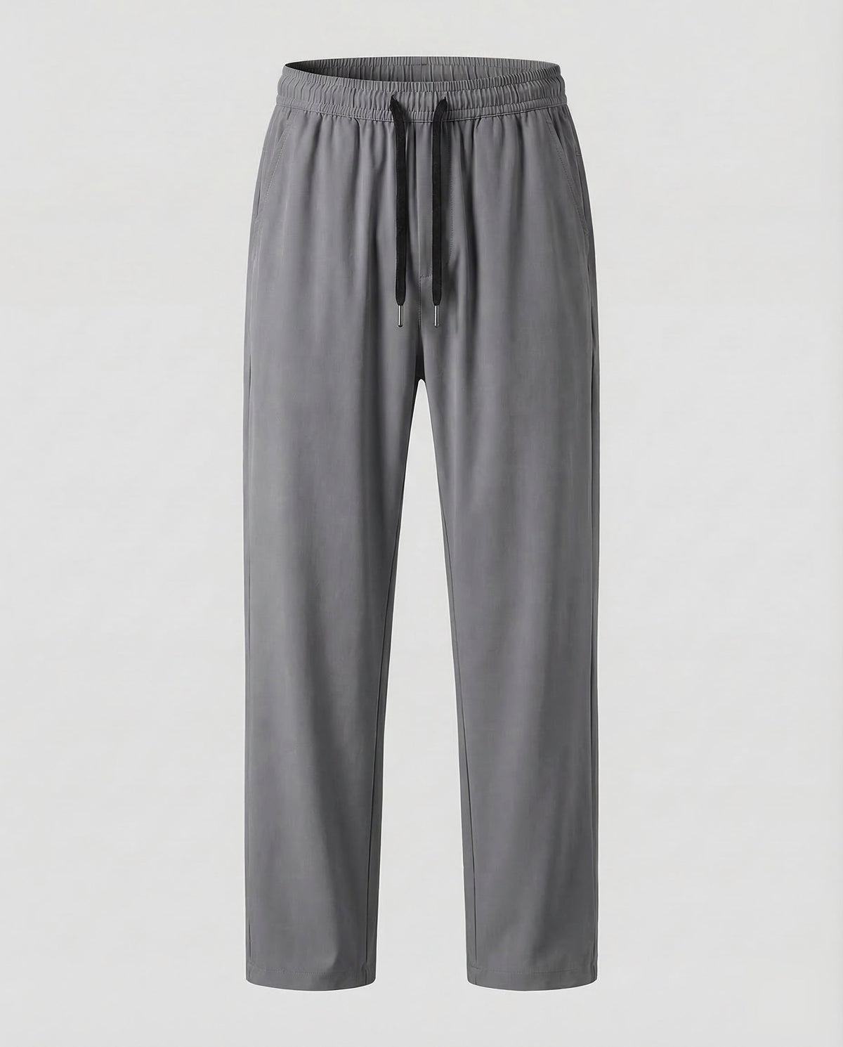 Men's Relaxed Straight Leg Trousers with Adjustable Drawstring Waist – Lightweight Casual Pull On Pants for Summer and Travel