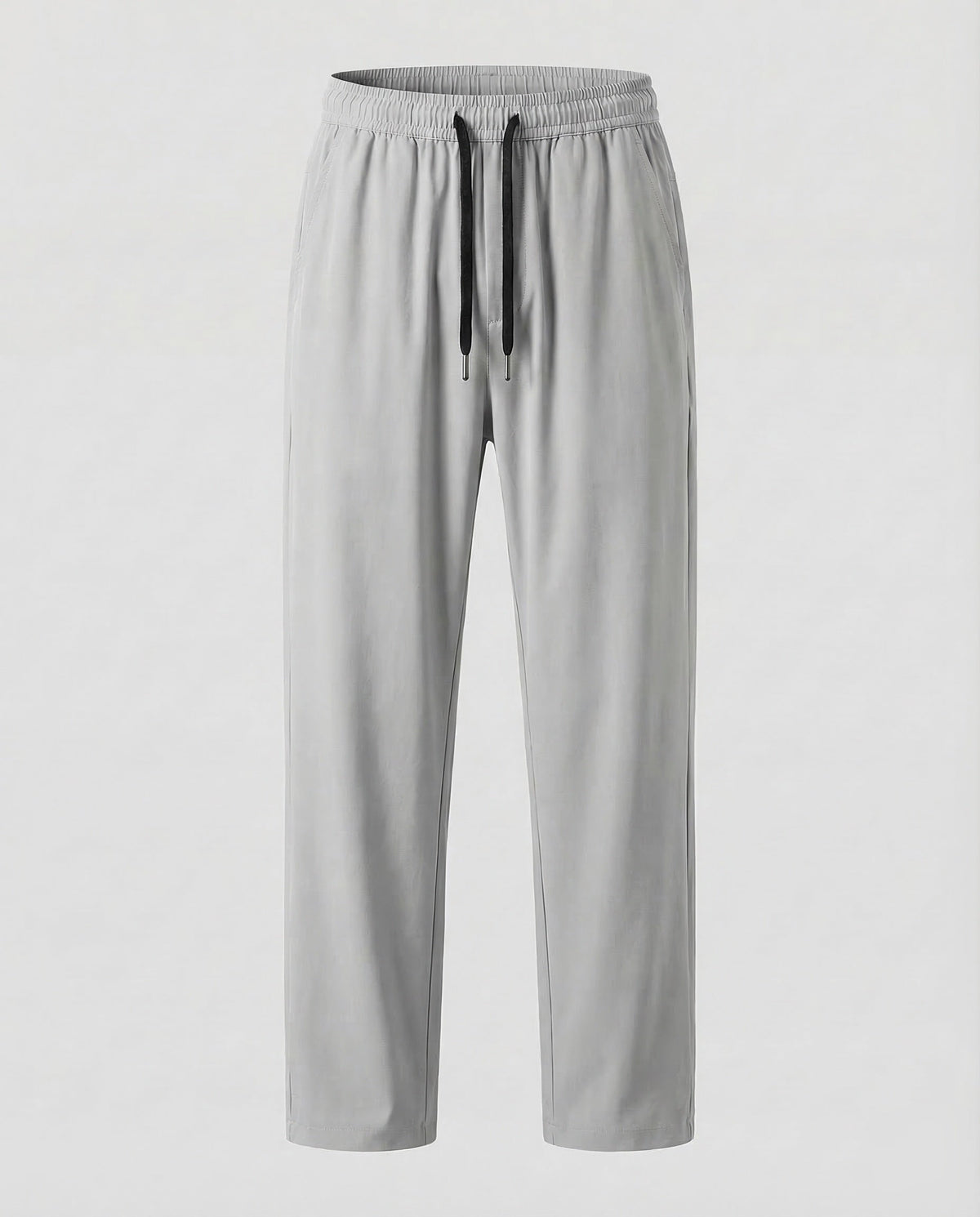 Men's Relaxed Straight Leg Trousers with Adjustable Drawstring Waist – Lightweight Casual Pull On Pants for Summer and Travel