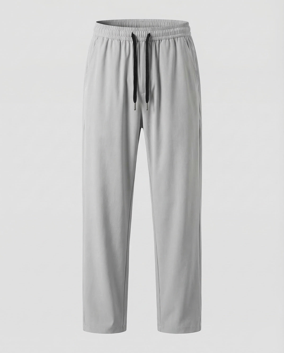 Men's Relaxed Straight Leg Trousers with Adjustable Drawstring Waist – Lightweight Casual Pull On Pants for Summer and Travel