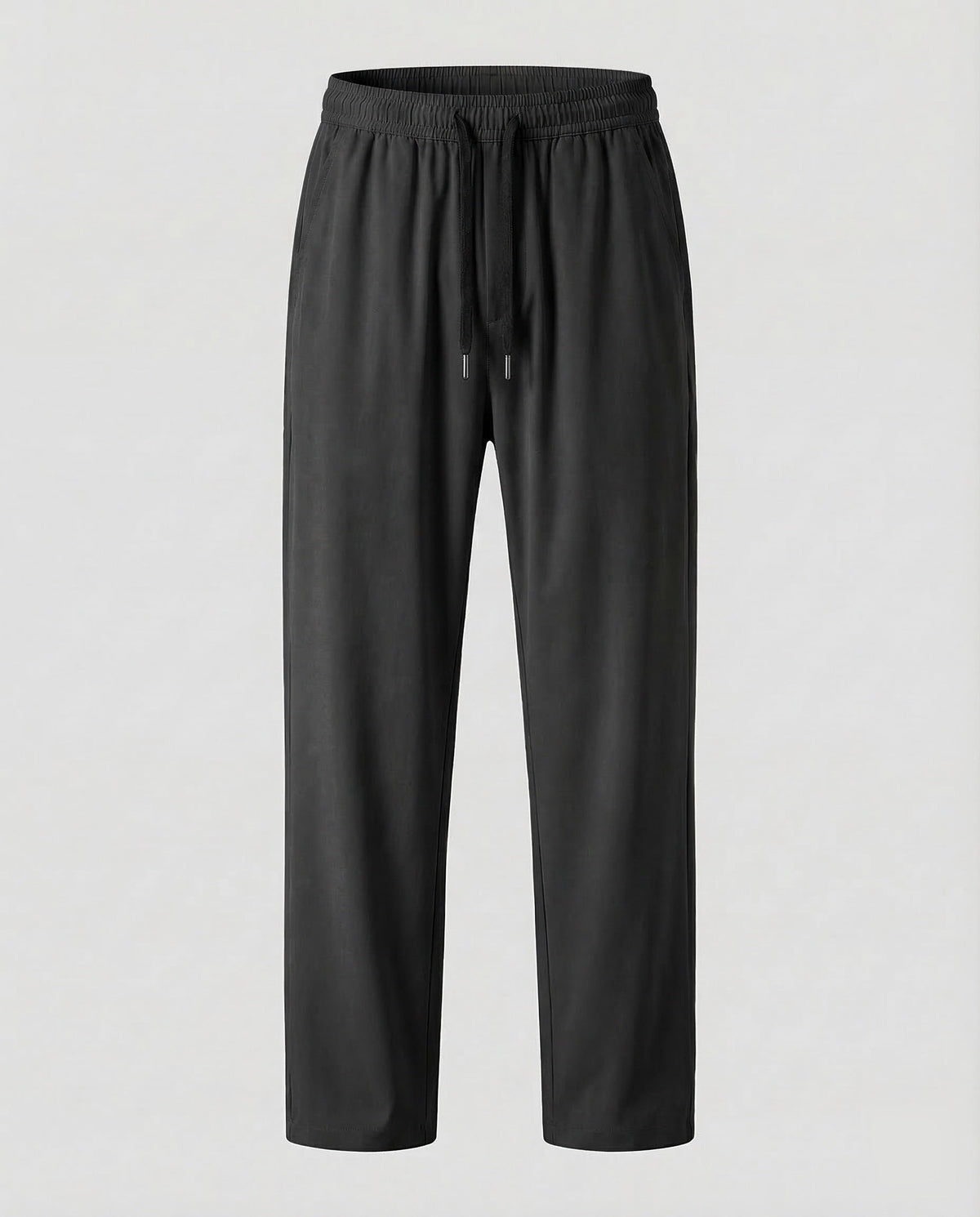 Men's Relaxed Straight Leg Trousers with Adjustable Drawstring Waist – Lightweight Casual Pull On Pants for Summer and Travel
