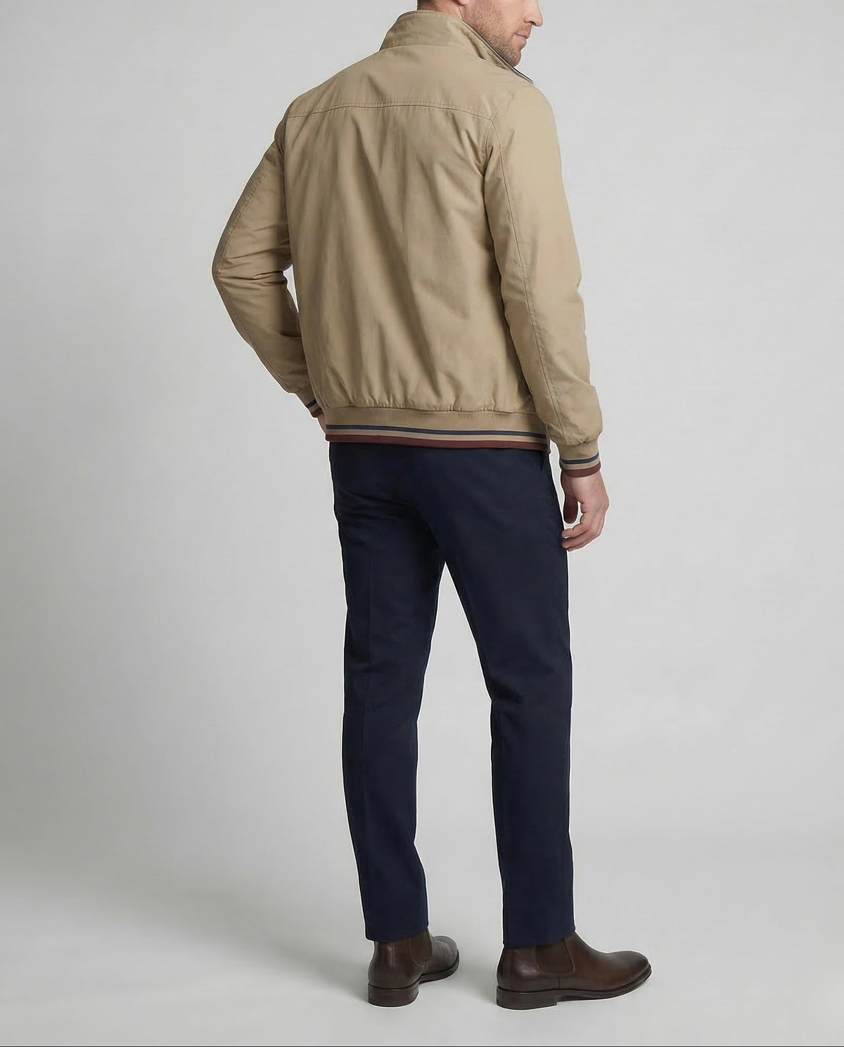 Men’s Lightweight Bomber Jacket with Stand Collar and Zipped Pockets – Regular Fit Casual Layer for Spring and Summer Evenings