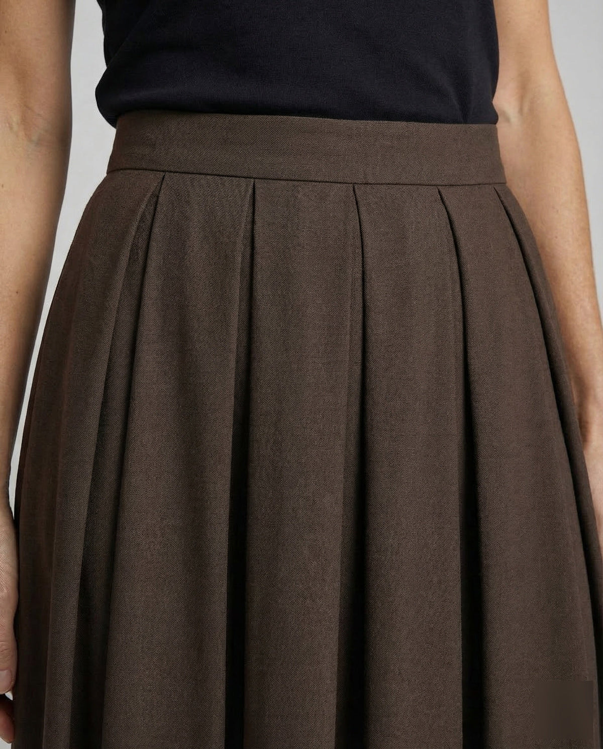 High-Waist-Maxirock für Damen mit Plisseefalten – fließender langer A-Linien-Rock für elegante Freizeit- und Büro-Outfits