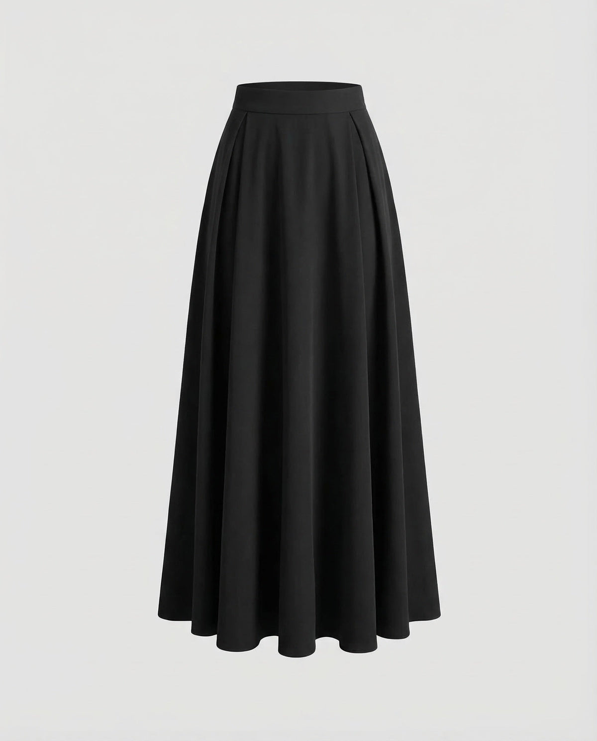 High-Waist-Maxirock für Damen mit Plisseefalten – fließender langer A-Linien-Rock für elegante Freizeit- und Büro-Outfits