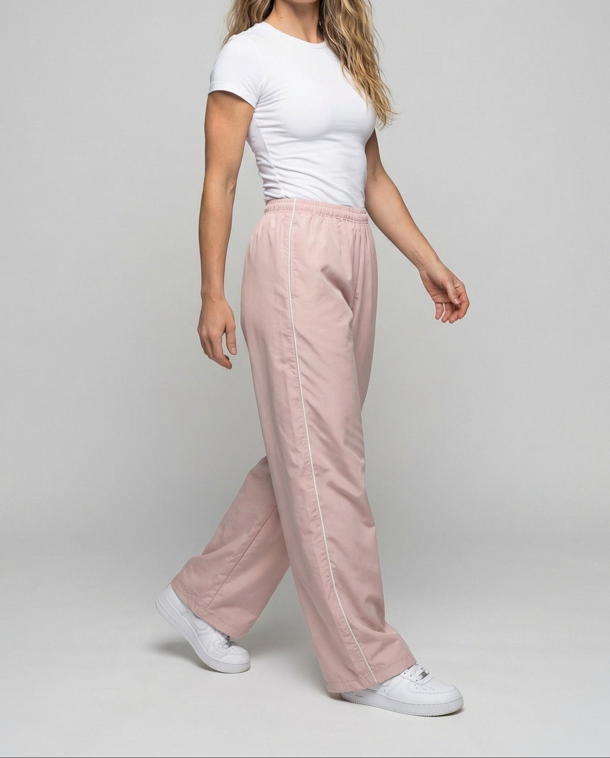 Damestrainingsbroeken met wijde pijpen, elastische tailleband en biezen aan de zijkant – comfortabele stijl in volledige lengte voor reizen en alledaagse casual outfits