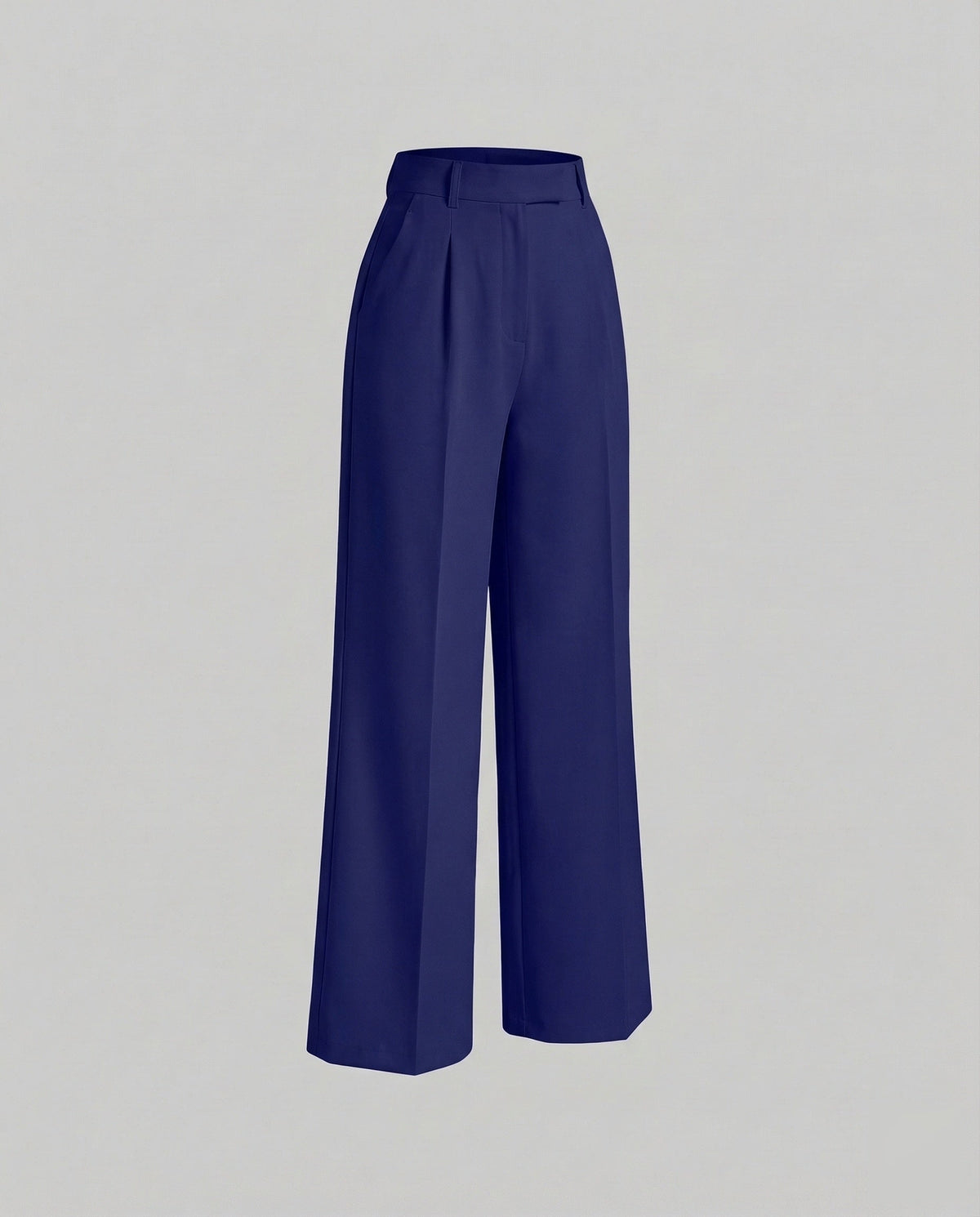 Women’s High-Waisted Tailored Trousers with Pressed Creases and Side Pockets – Straight-Leg Style for Office and Smart Casual Outfits
