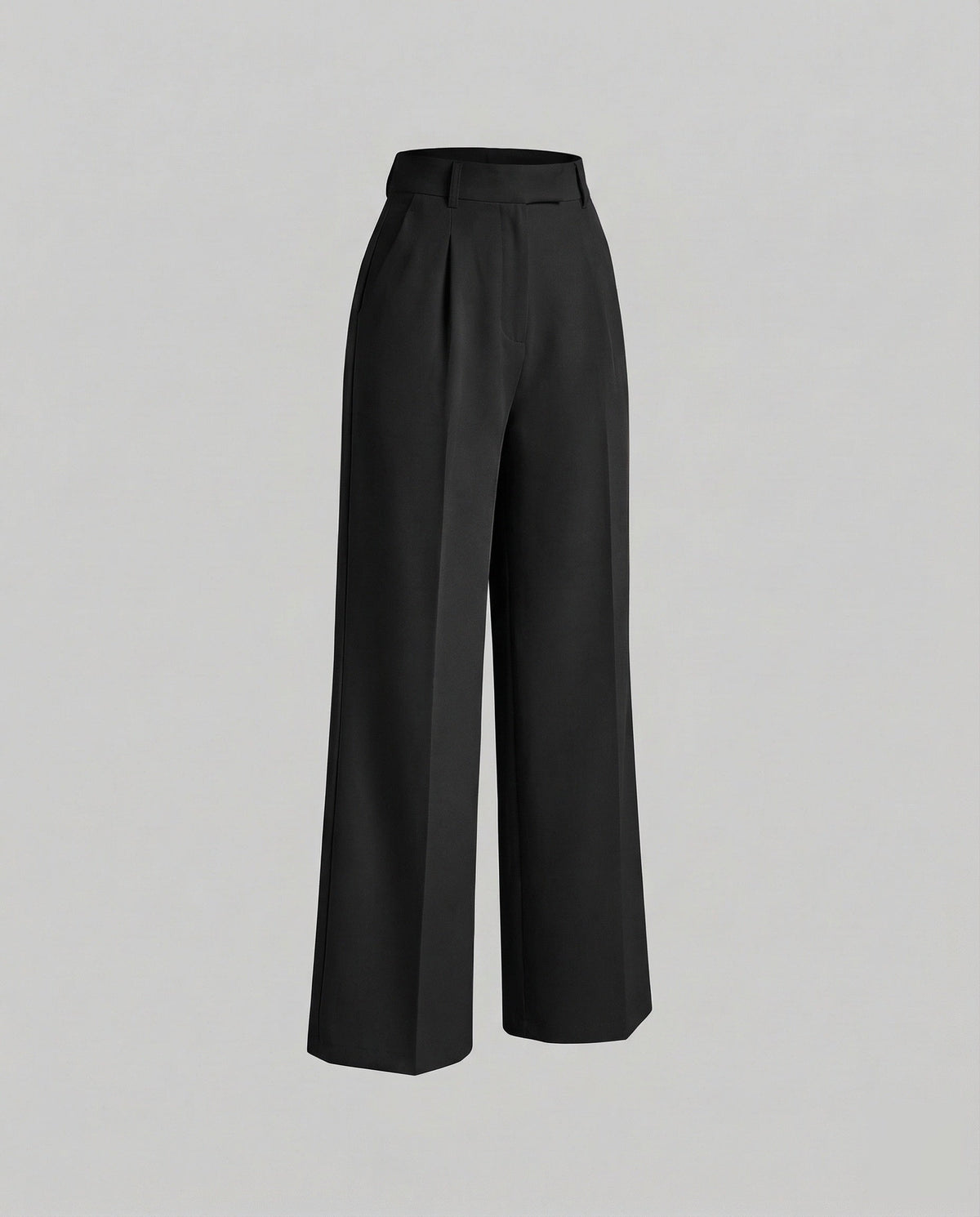 Women’s High-Waisted Tailored Trousers with Pressed Creases and Side Pockets – Straight-Leg Style for Office and Smart Casual Outfits