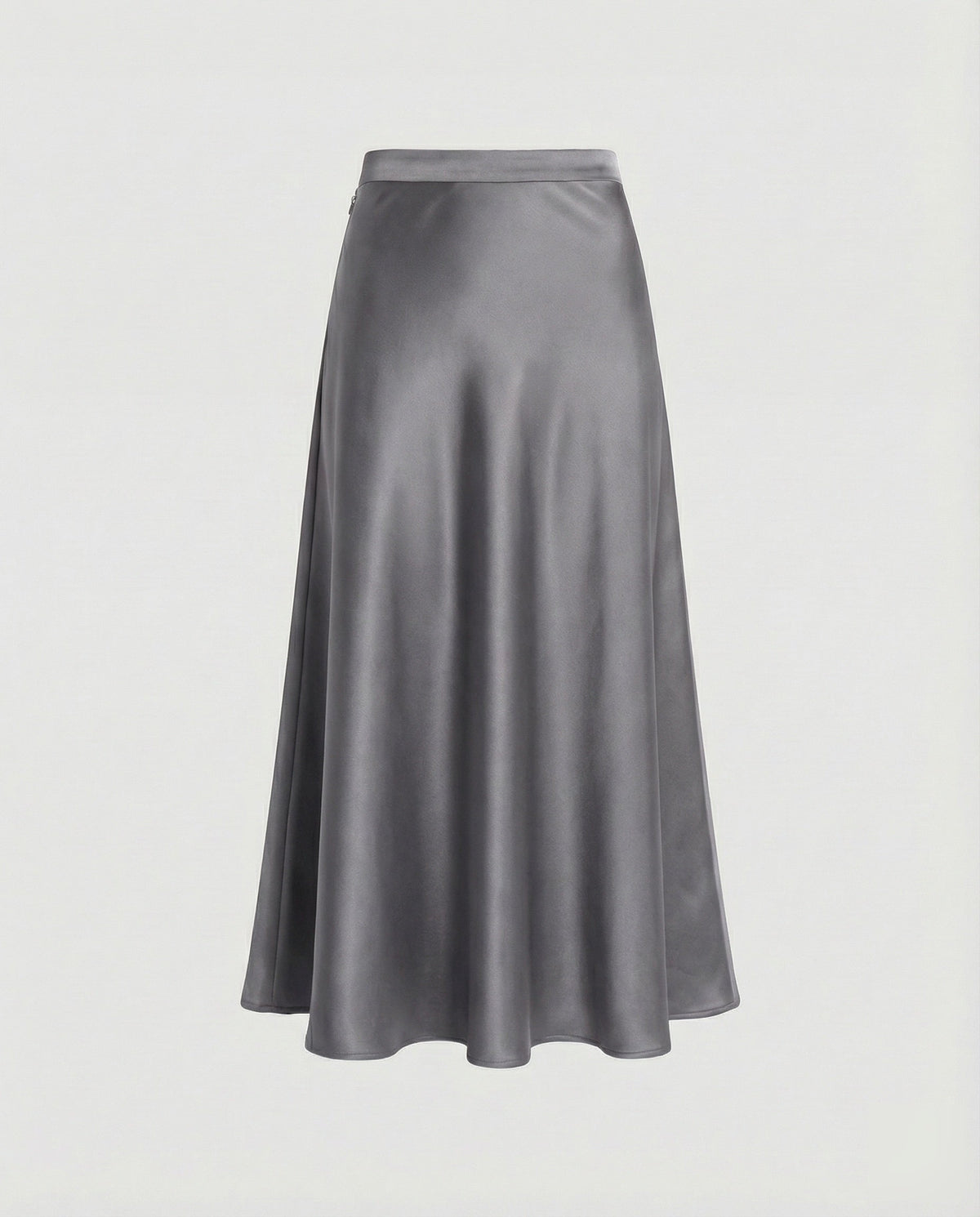 Women’s High Waist Satin Maxi Skirt with Side Pockets – Flowing A-Line Shape for Work and Evening Styling