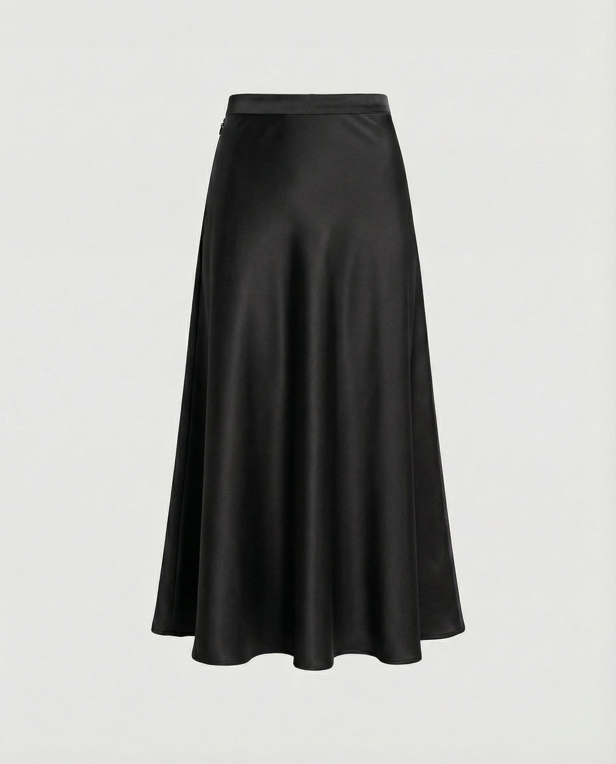 Women’s High Waist Satin Maxi Skirt with Side Pockets – Flowing A-Line Shape for Work and Evening Styling