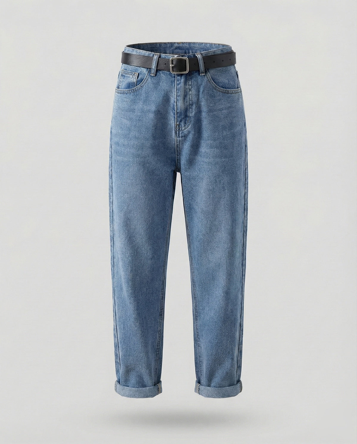 Damskie zwężane jeansy z wysokim stanem, luźnymi nogawkami i długością do kostek – klasyczny denim na co dzień