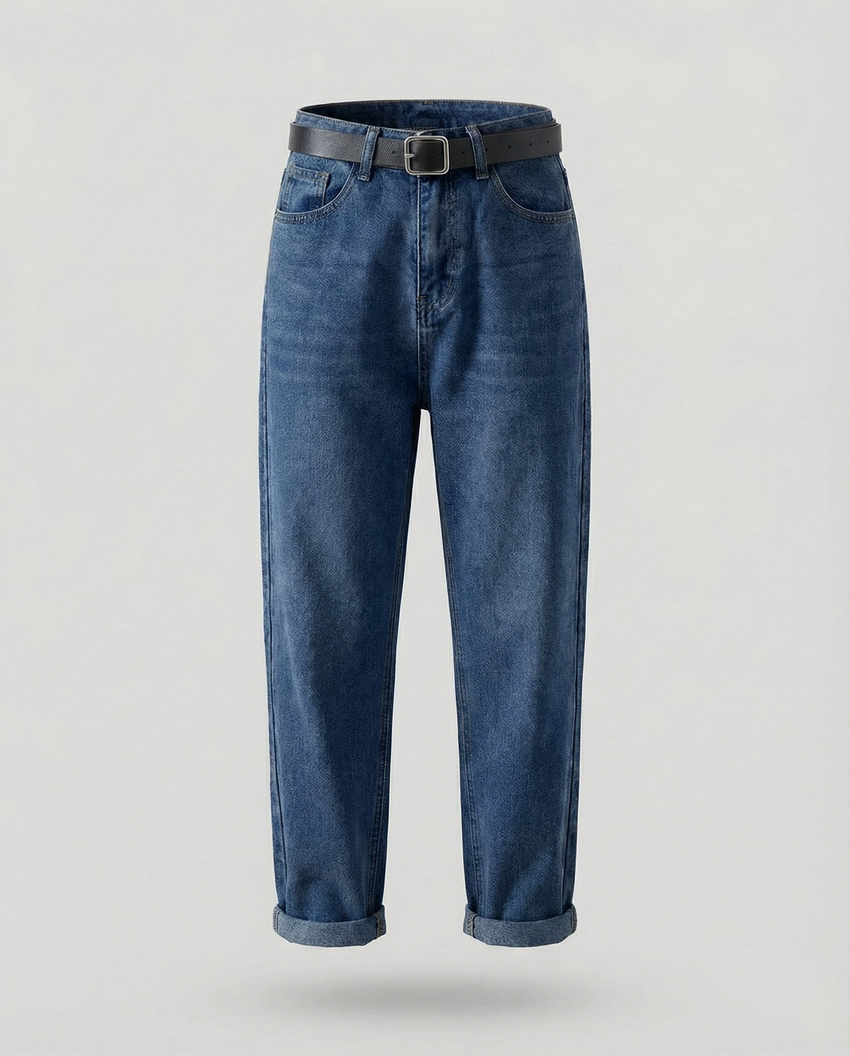 Damskie zwężane jeansy z wysokim stanem, luźnymi nogawkami i długością do kostek – klasyczny denim na co dzień