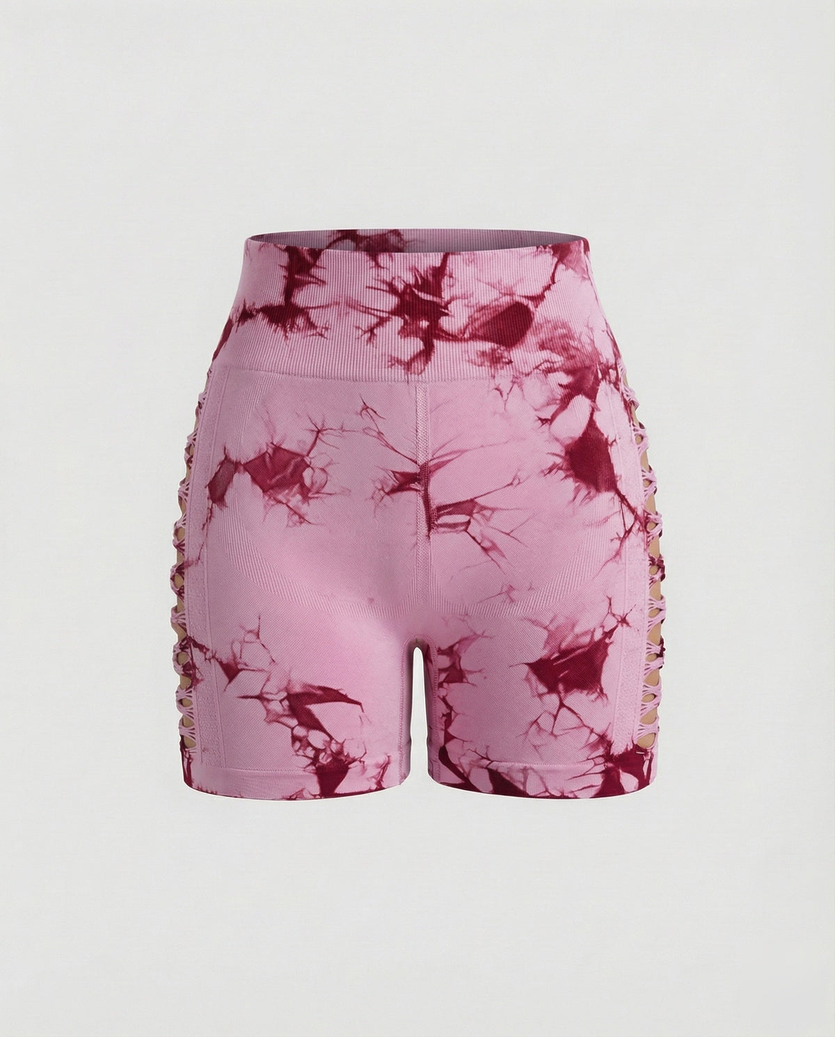 Shorts stampati a vita alta da donna con aperture laterali a scaletta - modello aderente per l’estate e i festival