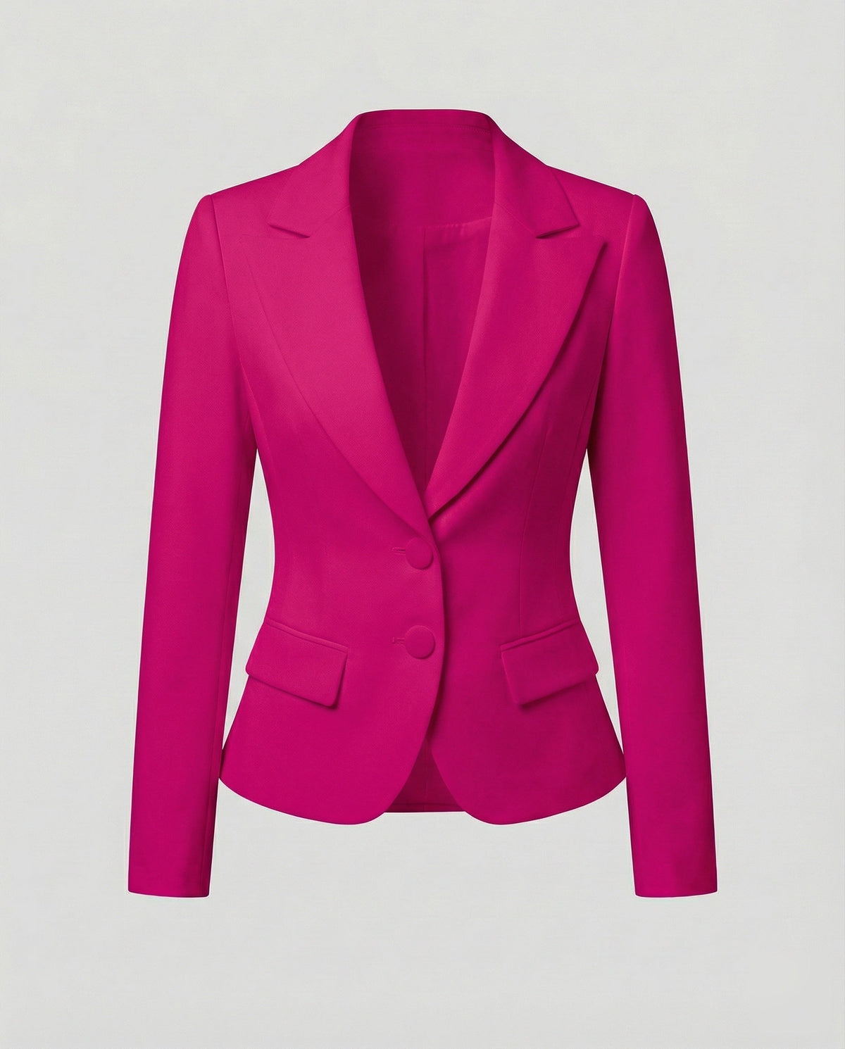 Blazer da donna aderente con due bottoni e orlo curvo – Giacca con revers a lancia per il lavoro e le occasioni formali