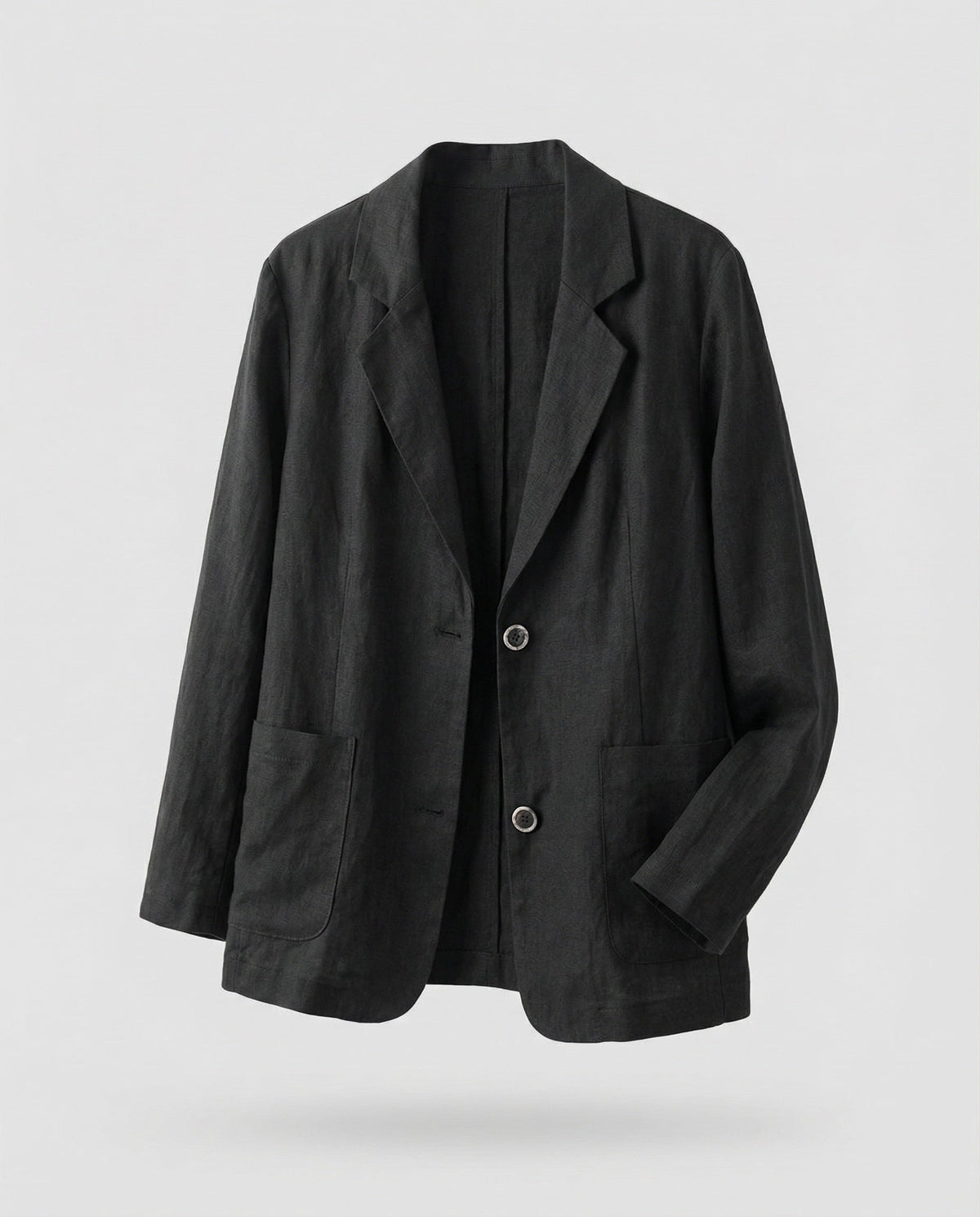 Blazer décontracté pour femme d’aspect lin avec poches plaquées – Veste à deux boutons pour des tenues estivales chic et décontractées
