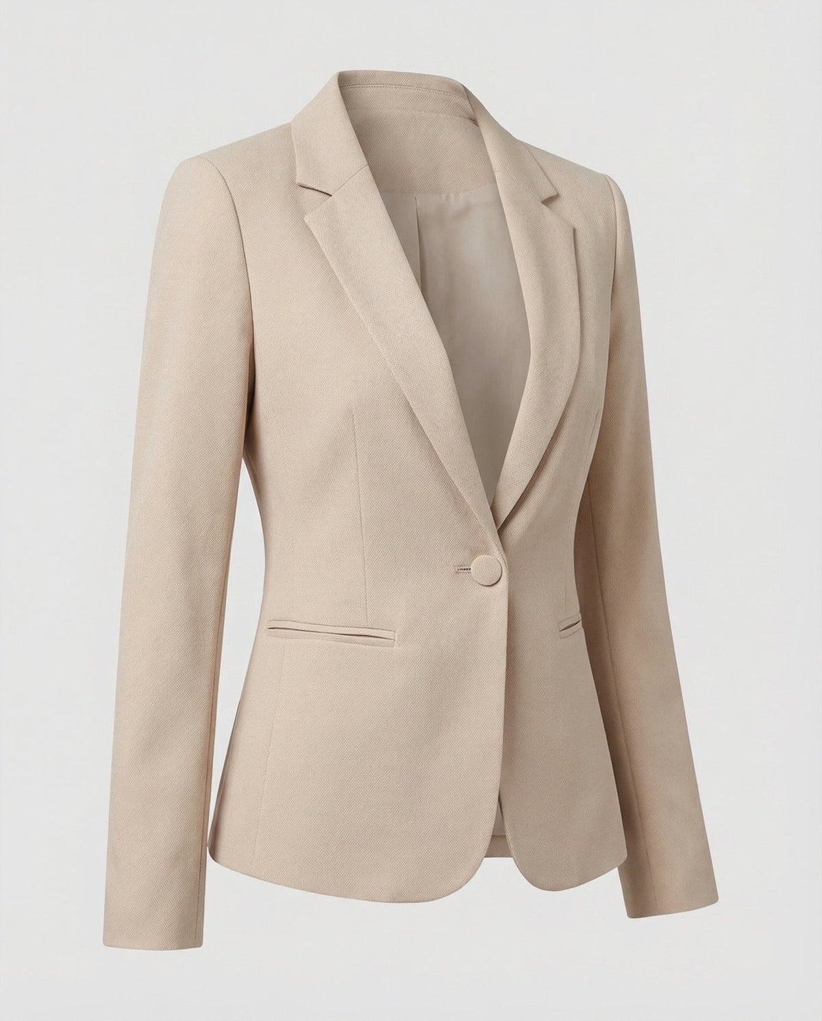 Blazer sartoriale da donna con un solo bottone e cuciture sagomate – Giacca slim fit da ufficio con revers classici