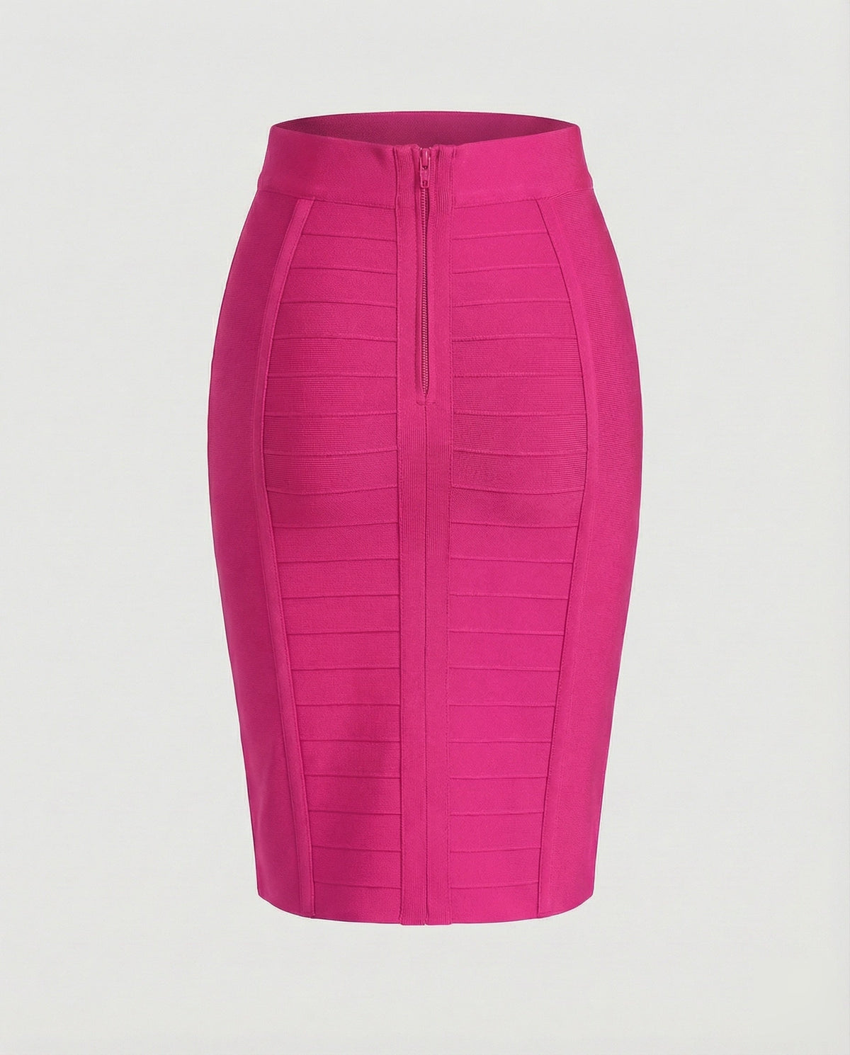 Falda tubo de vendaje para mujer de cintura alta con detalles de paneles – estilo ajustado hasta la rodilla para la oficina y la noche
