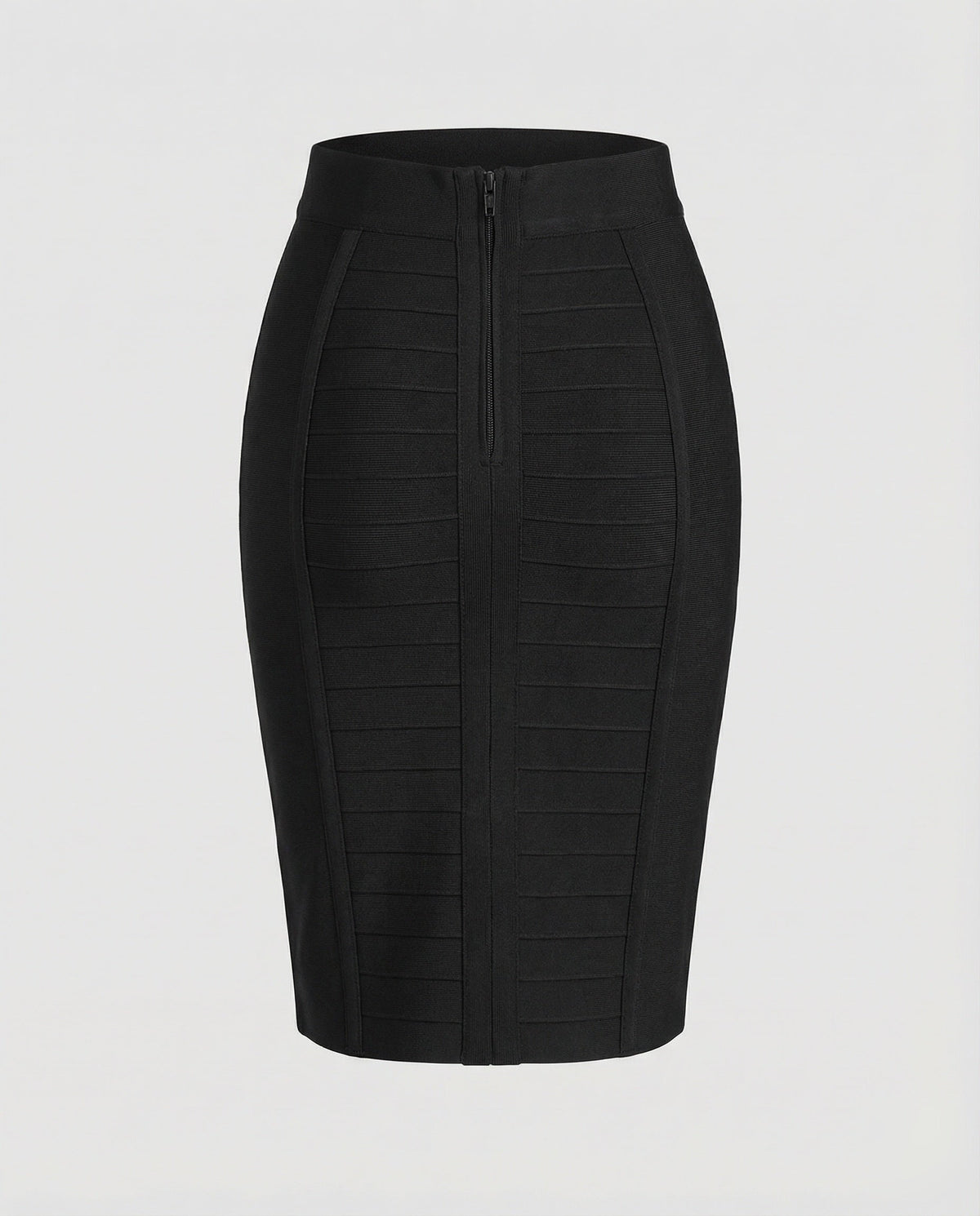 Falda tubo de vendaje para mujer de cintura alta con detalles de paneles – estilo ajustado hasta la rodilla para la oficina y la noche