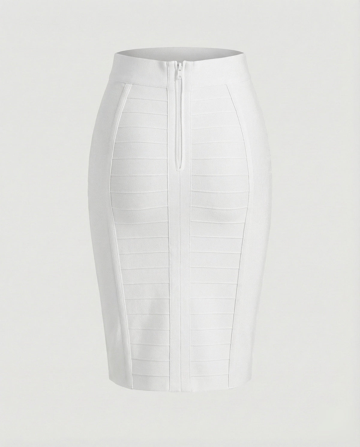 Falda tubo de vendaje para mujer de cintura alta con detalles de paneles – estilo ajustado hasta la rodilla para la oficina y la noche