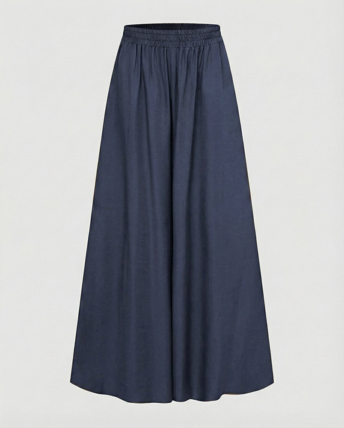 Pantalones palazzo de mujer con cintura fruncida y perneras anchas y fluidas - Estilo largo completo sin cierre para las vacaciones y los conjuntos informales de diario