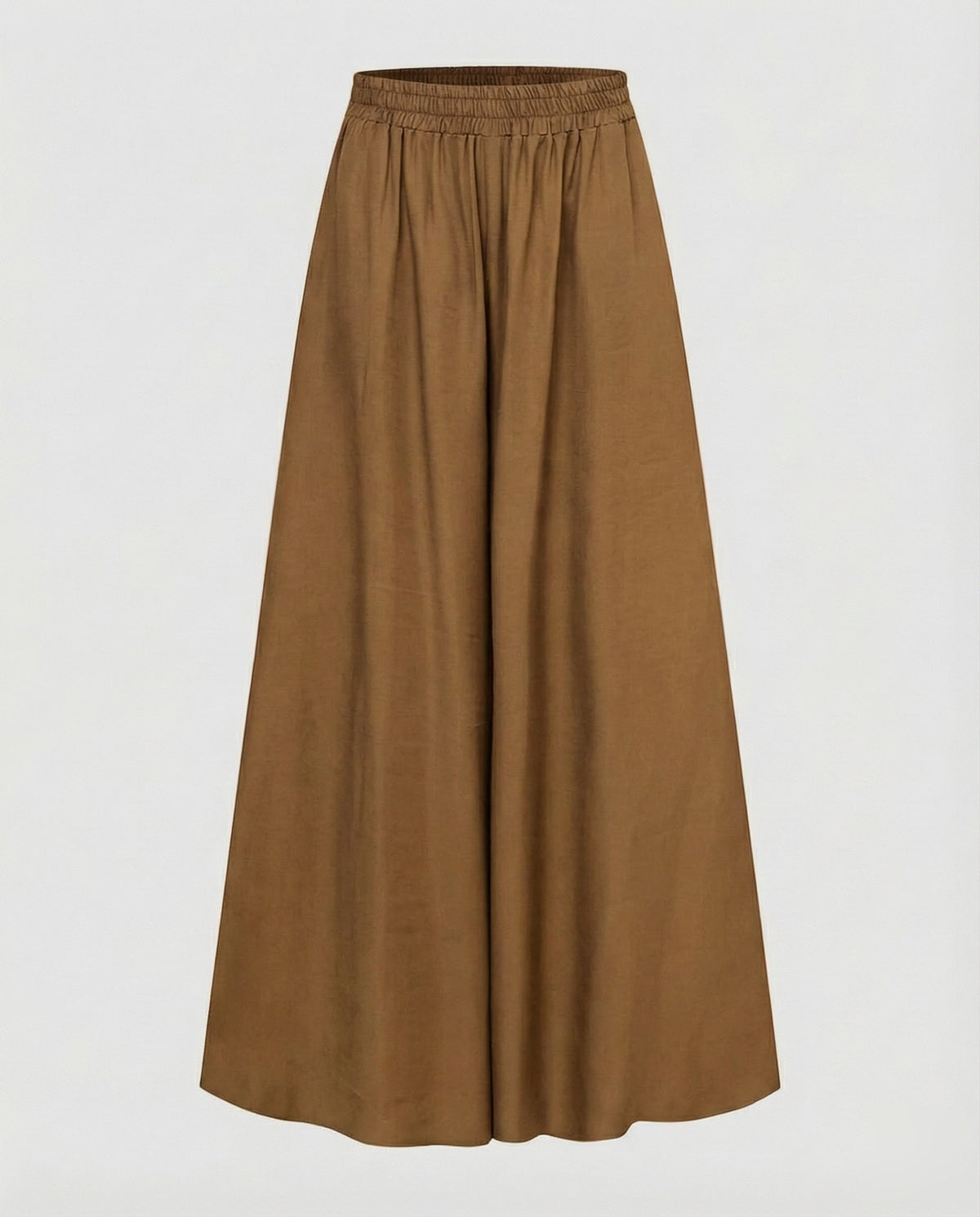 Pantalones palazzo de mujer con cintura fruncida y perneras anchas y fluidas - Estilo largo completo sin cierre para las vacaciones y los conjuntos informales de diario