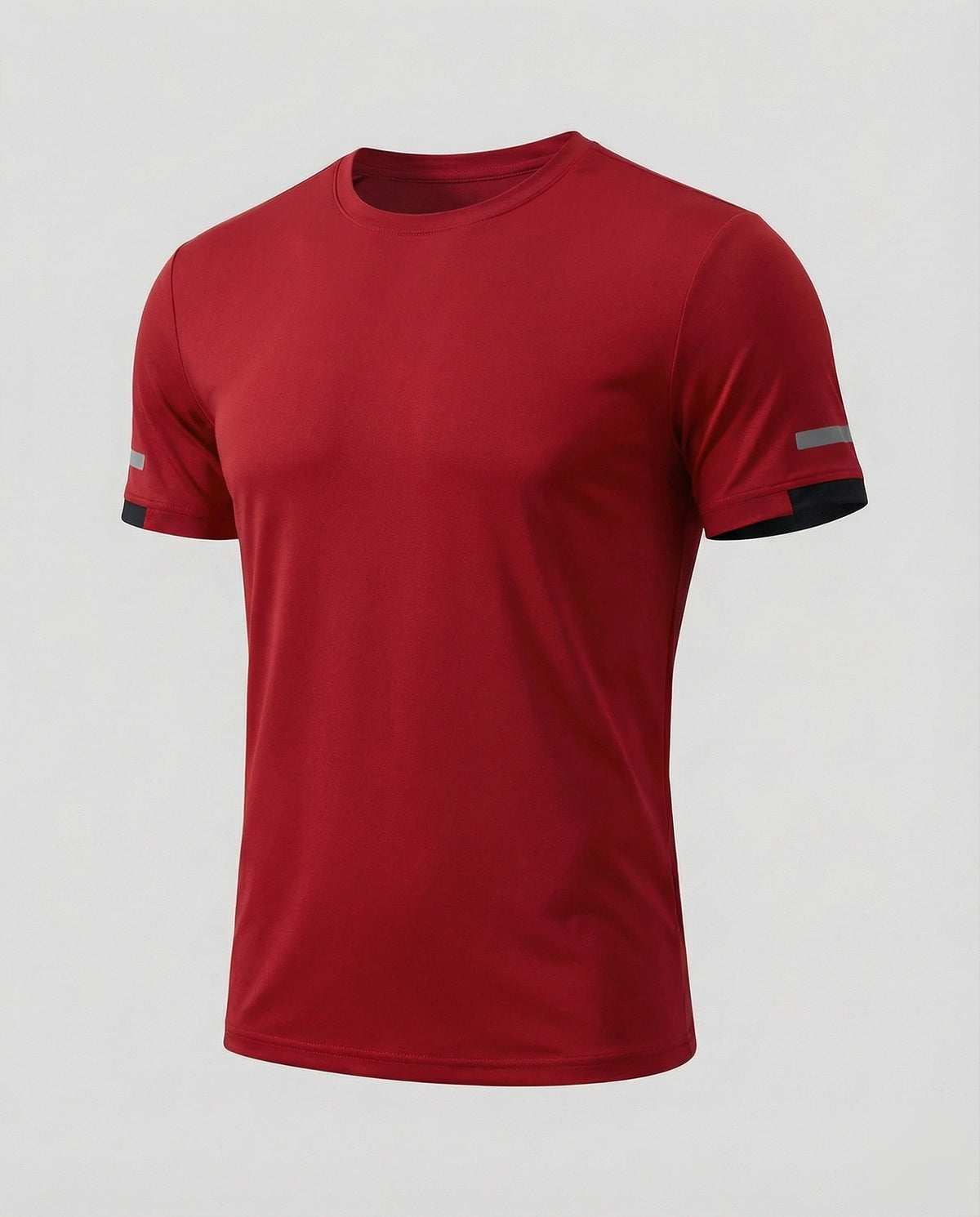 Strukturiertes Rundhals-T-Shirt für Herren mit Akzenten an den Ärmeln – Eng anliegendes Kurzarmshirt für sportlich-lässige Outfits und zum Kombinieren im Alltag
