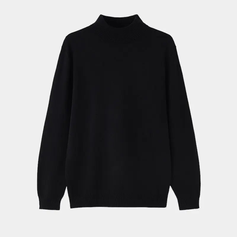 Men’s Wool Mock Neck Sweater – Warm Refined Knit for Autumn and Winter Layering